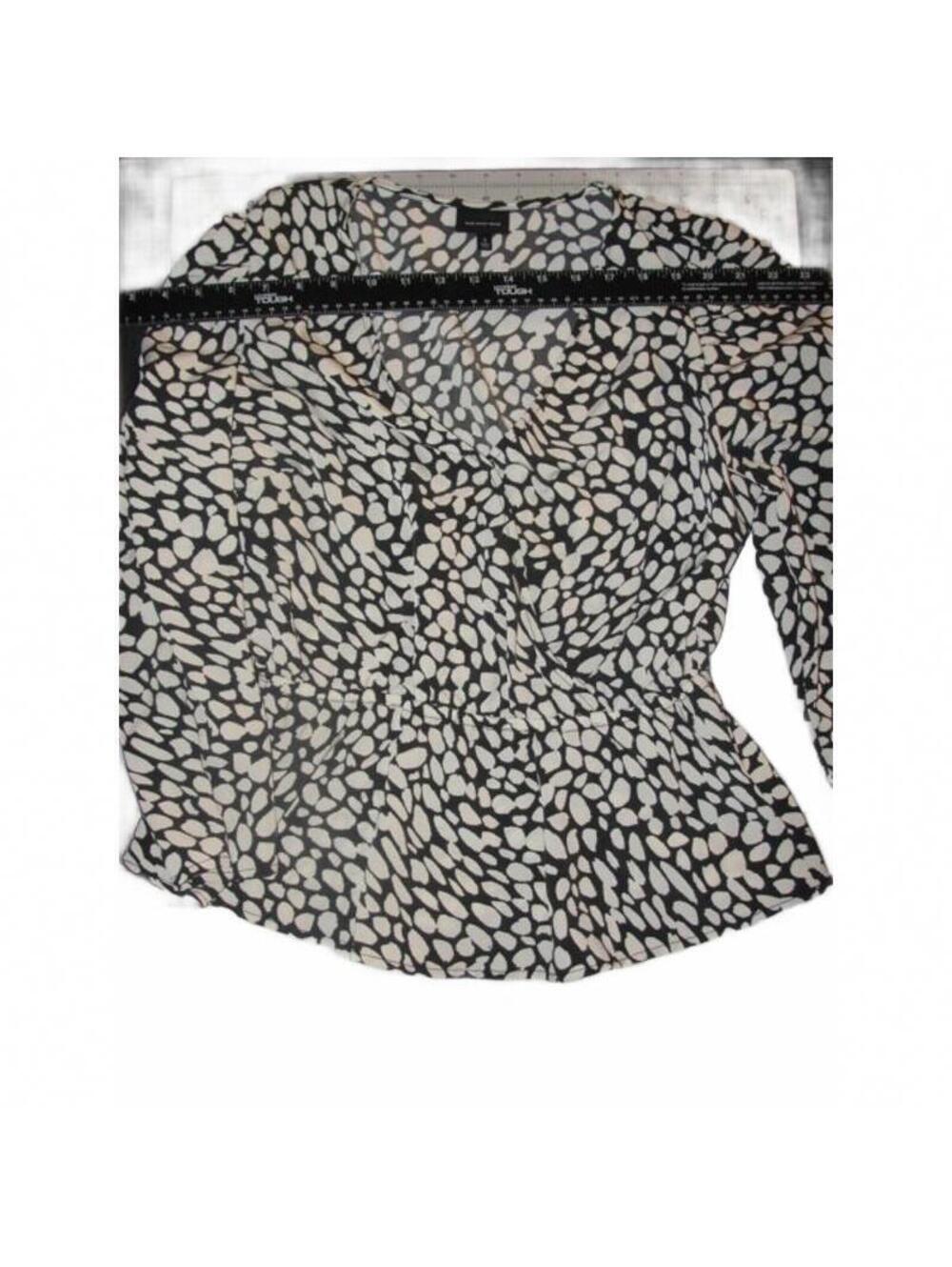 Who What Wear leopard print peplum wrap top in black and white. size small